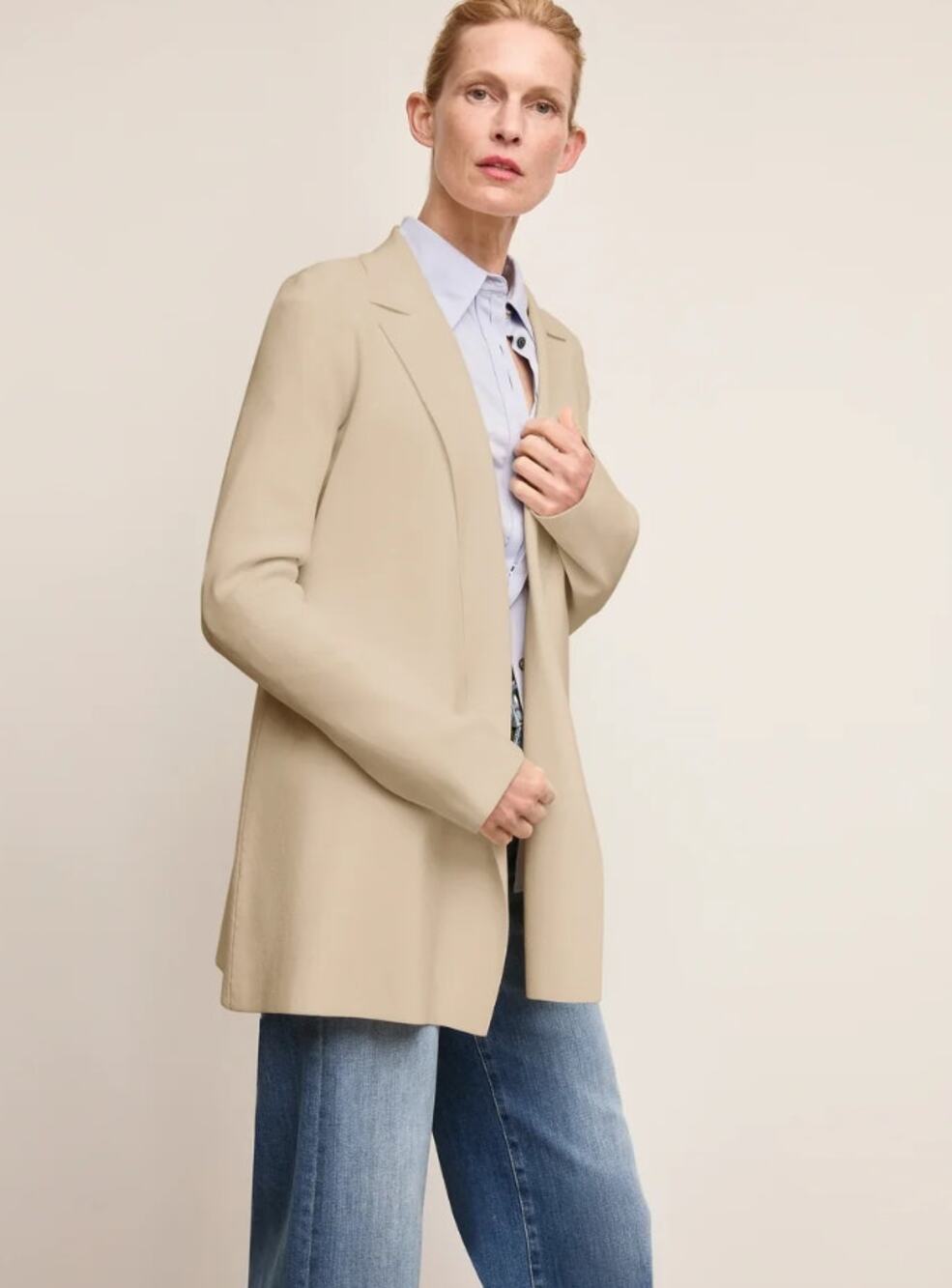 MM Lafleur Merrit Jardigan 3X 3XL Tan Latte Beige Blazer Knit Cardigan Luxury